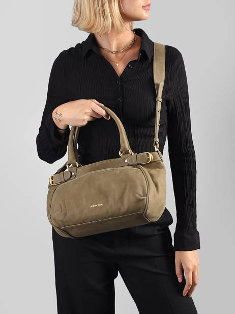 Petit Sac Lune En Cuir Nubuck Vanessa bruno Vert lune 3V40920 vue secondaire 1