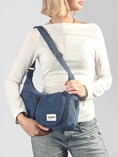 Sac Bandoulière Emile Denim Coton Hindbag Bleu denim DE vue secondaire 1