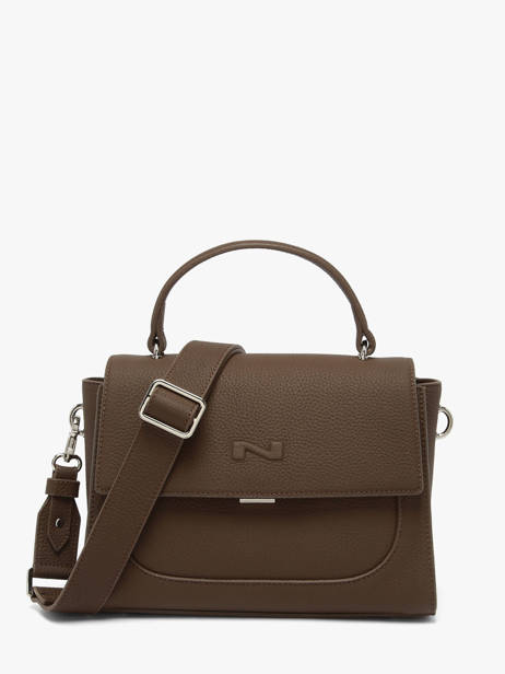 Sac Bandoulière Charlene Cuir Nathan baume Marron event 9