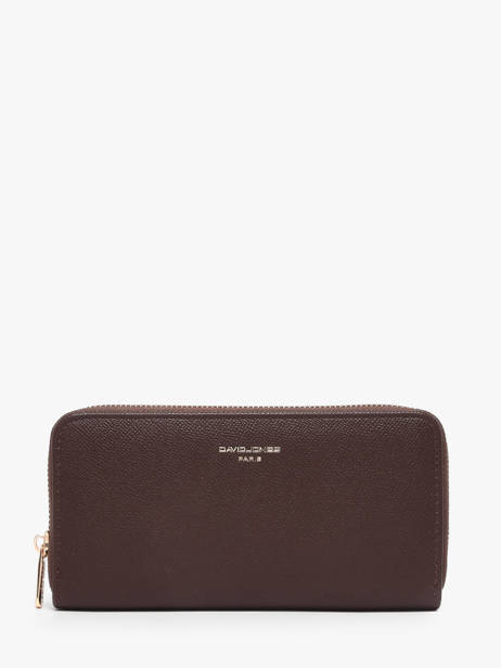 Portefeuille David jones Marron saffiano P160510B
