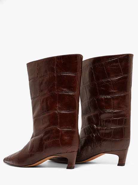 Stiletto Heel Boots In Leather Angel alarcon Brown women 480C other view 2