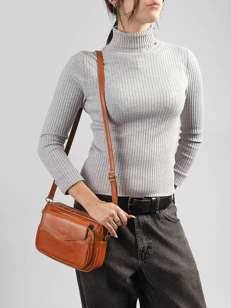 Shoulder Bag Shiny Sauvage Leather Milano Brown shiny sauvage SS25067 other view 1