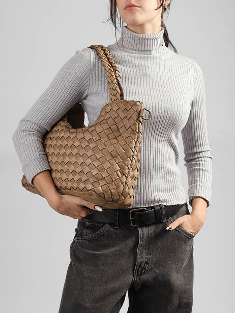 Shoulder Bag Dewashed Leather Milano Gray dewashed DE26061 other view 1