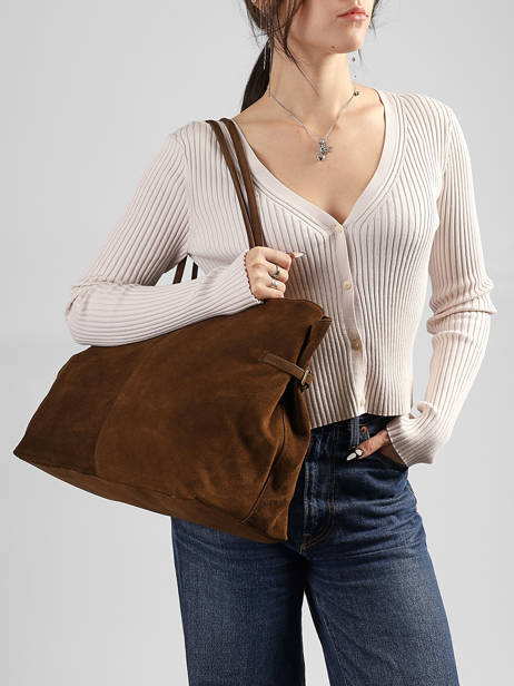 A4 Size Shoulder Bag Vintage Nat et nin Brown vintage PABLO other view 1