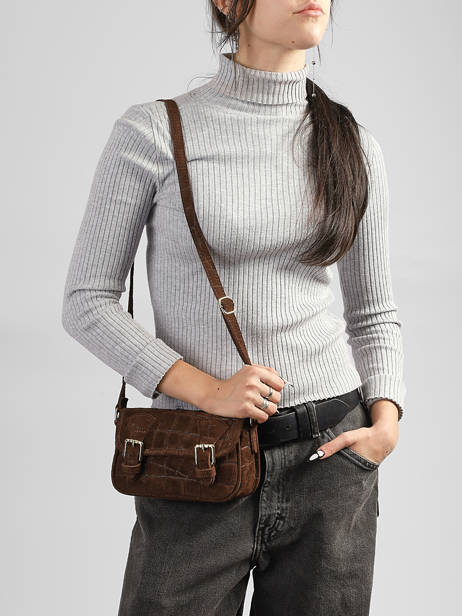 Shoulder Bag Velvet Croco Leather Milano Brown velvet croco CV26062 other view 1