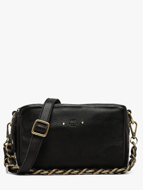 Sac Bandoulière Vintage Cuir Mila louise Noir vintage 23673C1