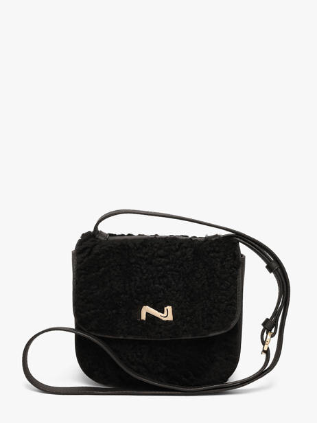 Sac Bandoulière Pénélope Peau Lainée Et Cuir Nathan baume Noir odyssey 1S