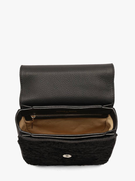 Sac Bandoulière Pénélope Peau Lainée Et Cuir Nathan baume Noir odyssey 1S vue secondaire 3