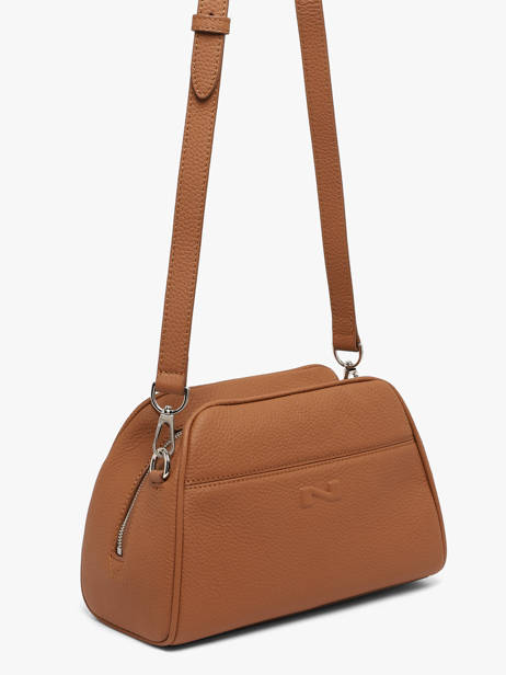 Sac Bandoulière Brenda Cuir Nathan baume Marron state 2 vue secondaire 1