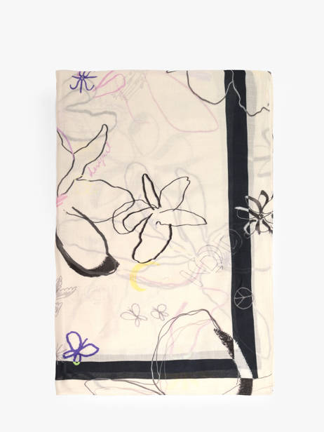 Foulard Imprimé Fleurs 80x185 Viscose Desigual Beige lyra 26WAWA12