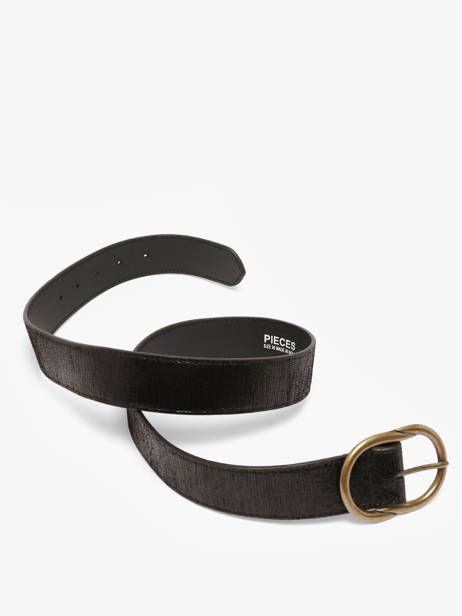 Ceinture Femme Cuir Pieces Noir laura 17125486 vue secondaire 2