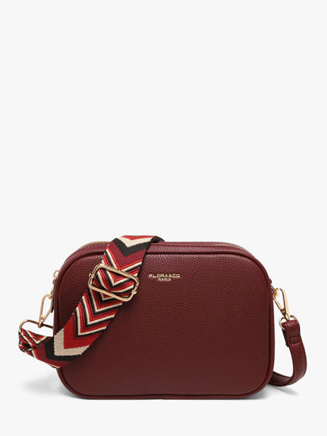 Sac Bandoulière Grained Flora & co Rouge grained F6967OR