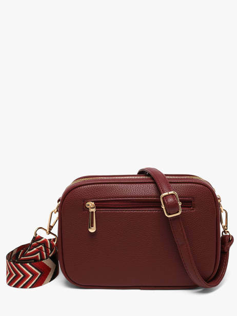 Sac Bandoulière Grained Flora & co Rouge grained F6967OR vue secondaire 2