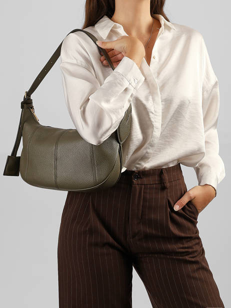Medium Leather Victoire Hobo Bag Lancel Green victoire A13993 other view 1