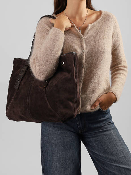 Sac Porté épaule Vintage Cuir Mila louise Marron vintage 3908V vue secondaire 1