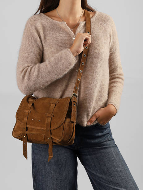 Sac Bandoulière Vintage Cuir Mila louise Beige vintage 3917V vue secondaire 1