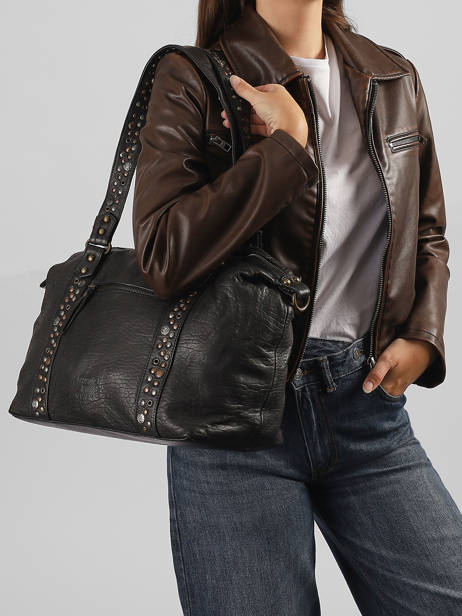 Sac Porté épaule Brooklyn Cuir Basilic pepper Noir brooklyn BBRO04 vue secondaire 1