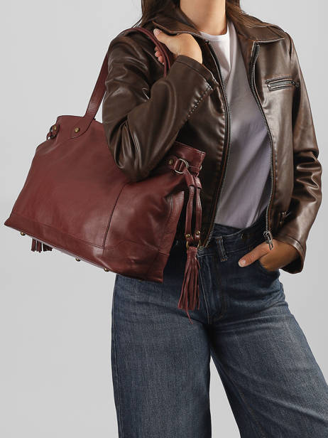Sac Porté épaule A4 Cow Cuir Basilic pepper Rouge cow 155N vue secondaire 1