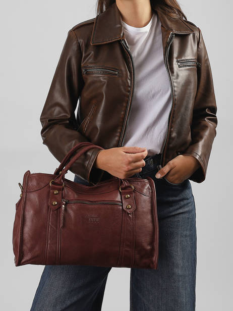 Sac Porté Main Cow Cuir Basilic pepper Rouge cow BCOW22 vue secondaire 1