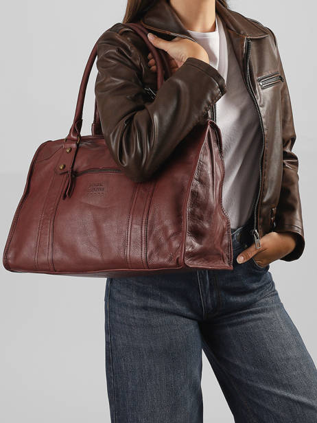Sac Shopping A4 Cow Cuir Basilic pepper Rouge cow BCOW31 vue secondaire 1