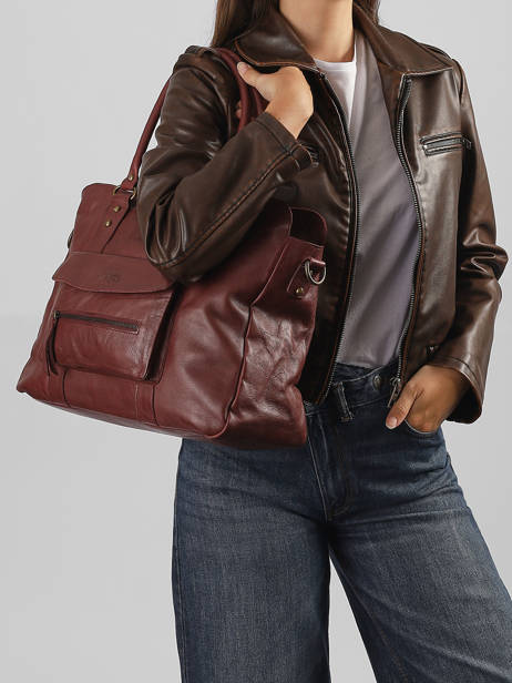 Sac Porté épaule A4 Cow Cuir Basilic pepper Rouge cow BCOW78 vue secondaire 1