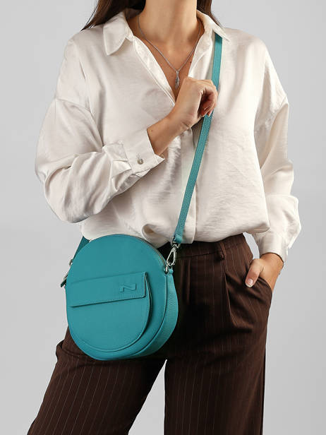Sac Bandoulière Dorine Cuir Nathan baume Bleu nathan 32PO vue secondaire 1
