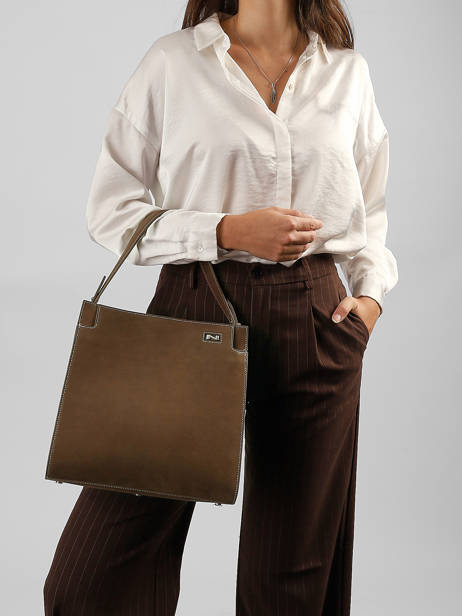 Nubuck Leather Elisabeth Top-handle Bag Nathan baume Brown dynasty 4NG other view 1
