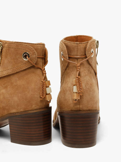 Heeled Boots In Leather Mam'zelle Beige women CSIUY55 other view 2