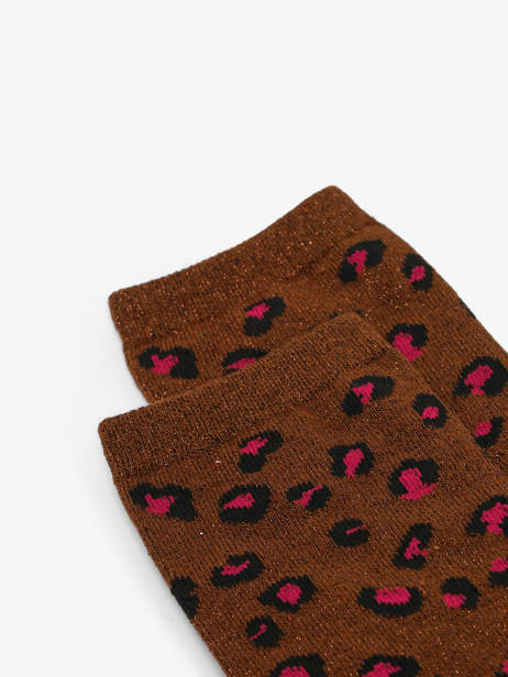 Socks Leopard Festival Pieces Brown socks women 17167038 other view 1