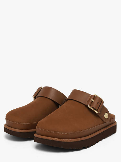 Slippers With Straps In Leather Ugg Brown women 1169590 other view 1