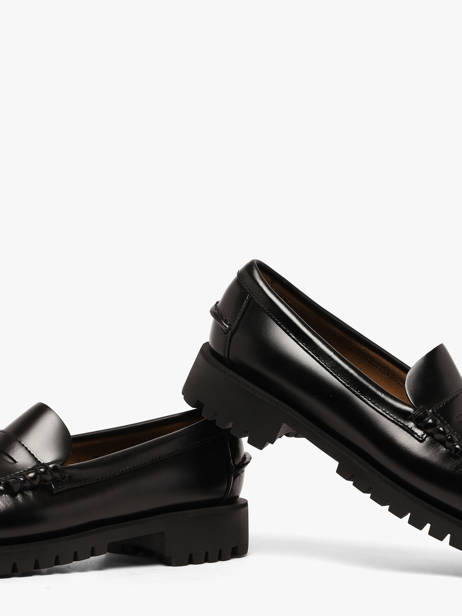Mocassins Dan Lug En Cuir Cousu Main Sebago Noir women 7002IJ0 vue secondaire 2