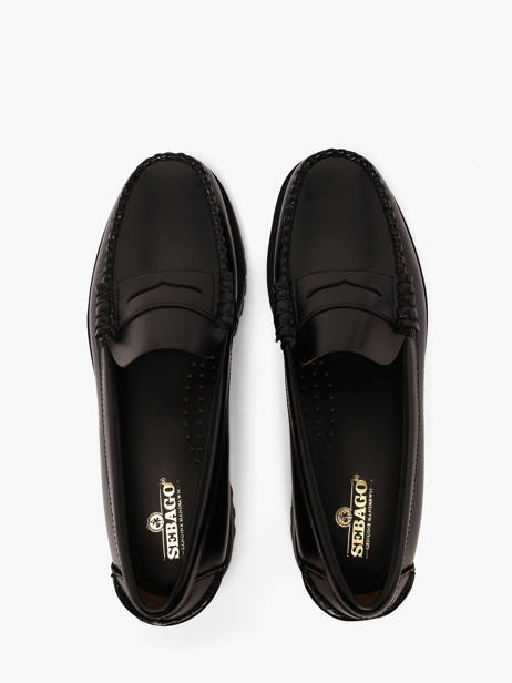 Mocassins Dan Lug En Cuir Cousu Main Sebago Noir women 7002IJ0 vue secondaire 3