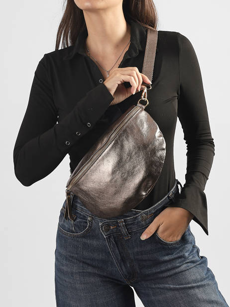 Sac Banane Cuir Milano Argent nine NI21123O vue secondaire 1