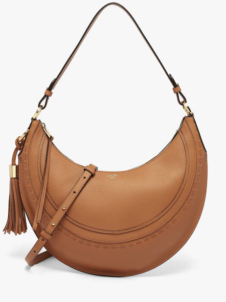 Sac Hobo M Zippé Hobohème Cuir Lancel Marron hoboheme A14217