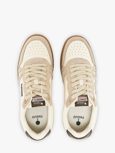 Sneakers En Cuir Faguo Beige men 26CG3209 vue secondaire 3