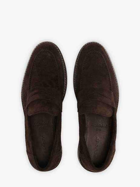 Mocassins En Cuir Gant Marron men 33673384 vue secondaire 3