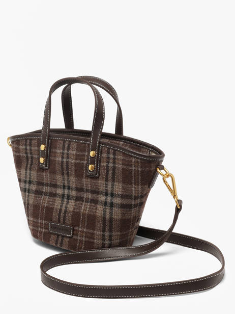 Sac Bandoulière Taylor Imprimé Tartan Laurent david Marron ld bags 60 vue secondaire 2