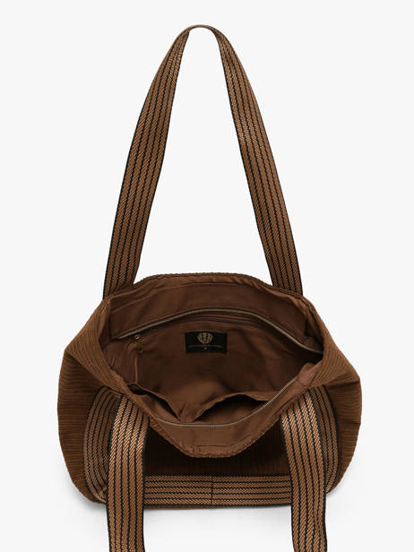 Sac Porté épaule Velours Le voyage en panier Marron velours AHP308 vue secondaire 3