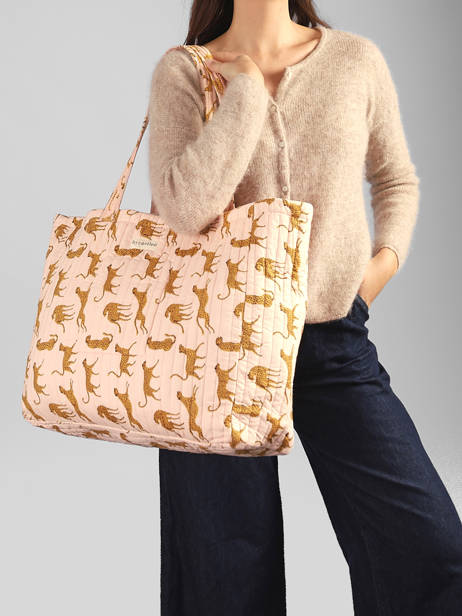 Sac Porté épaule Fauve A4 Coton Byzantine Multicolore cabas FAU vue secondaire 1