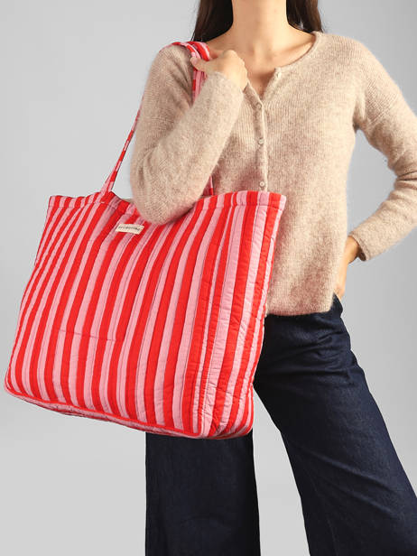 Sac Porté épaule Pacha A4 Coton Byzantine Rouge cabas PAC vue secondaire 1
