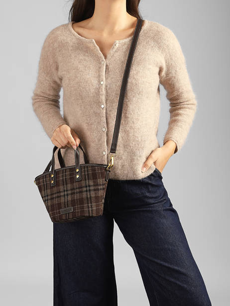 Sac Bandoulière Taylor Imprimé Tartan Laurent david Marron ld bags 60 vue secondaire 1