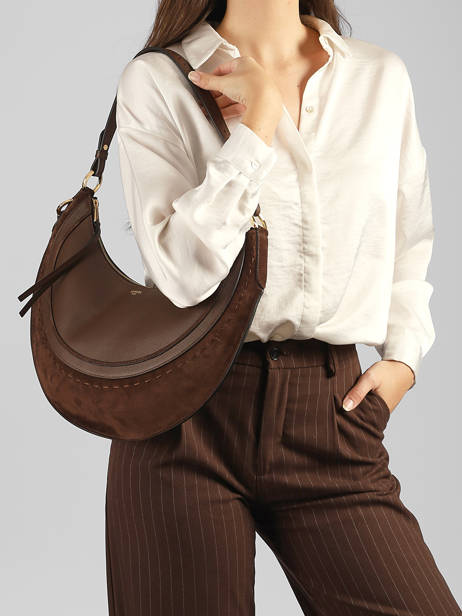Sac Hobo M Zippé Hobohème Cuir Lancel Marron hoboheme A14219 vue secondaire 1