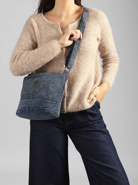 Sac Bandoulière Denim Le voyage en panier Bleu denim AHP338 vue secondaire 1