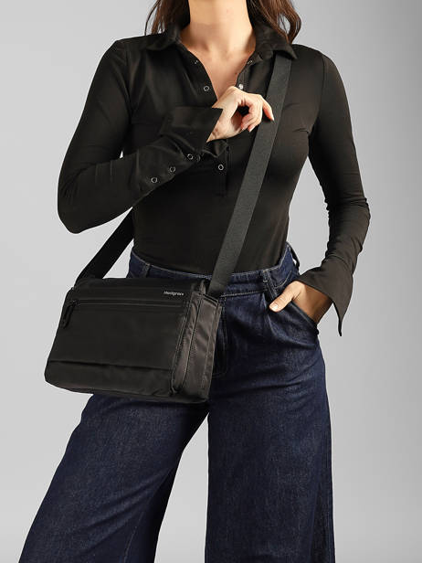 Sac Bandoulière M Eye Polyester Recyclé Hedgren Noir inner city upgrade HIC176M vue secondaire 1