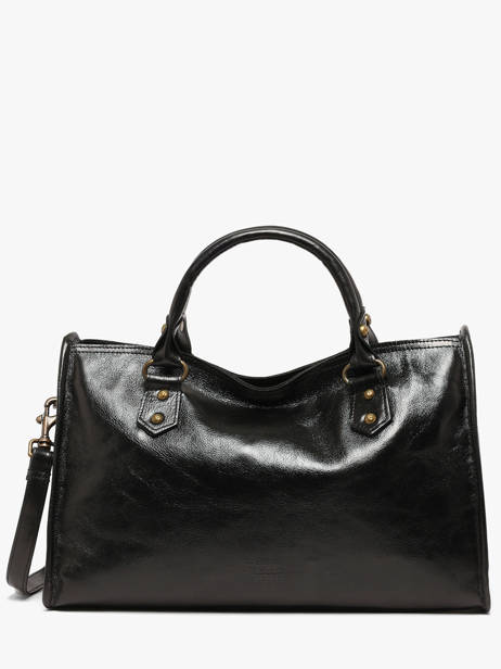 Sac Porté Main Cow Shiny Cuir Basilic pepper Noir cow shiny BCOS22