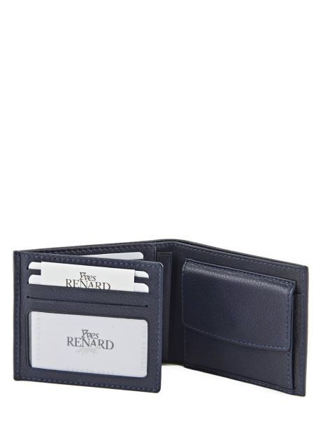 Wallet Leather Yves renard Blue foulonne 2307 other view 3