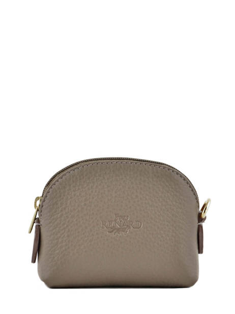 Coin Purse Leather Yves renard Gray foulonne 29365