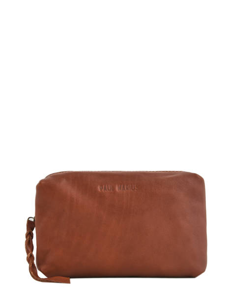 Trousse Cuir Paul marius Marron vintage ADELE