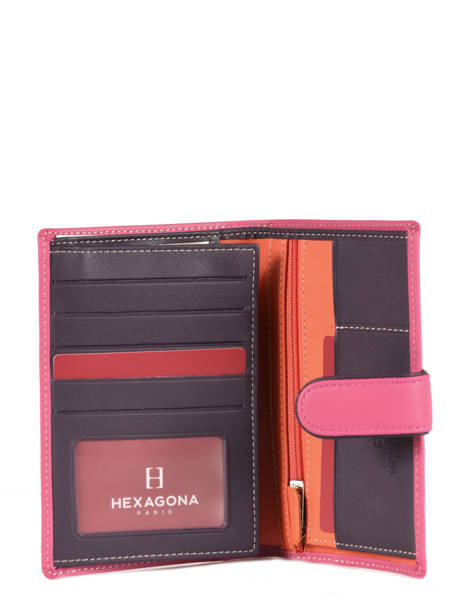 Wallet Leather Hexagona Pink multico 227376 other view 1