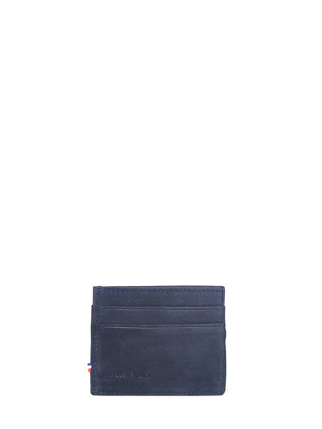 Leather Card Holder Etincelle Nubuck Etrier Blue etincelle nubuck EETN011 other view 2